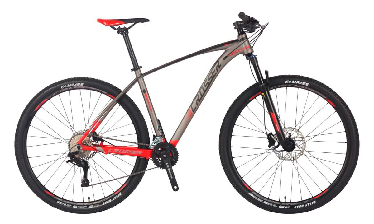 Фотография Велосипед Crosser Profi 3 X880 29" 2021, размер М, Серо-красный